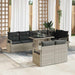 Tuin Sofa Set 9 st 8-Aantal zitplaatsen Lichtgrijs poly rattan