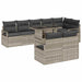 Tuin Sofa Set 9 st 8-Aantal zitplaatsen Lichtgrijs poly rattan