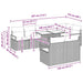Tuin Sofa Set 9 st 8-Aantal zitplaatsen Zwart poly rattan
