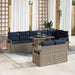 Tuin Sofa Set 9 st 8-Aantal zitplaatsen Grijs en Marineblauw