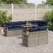 Tuin Sofa Set 9 st 8-Aantal zitplaatsen Grijs en Marineblauw