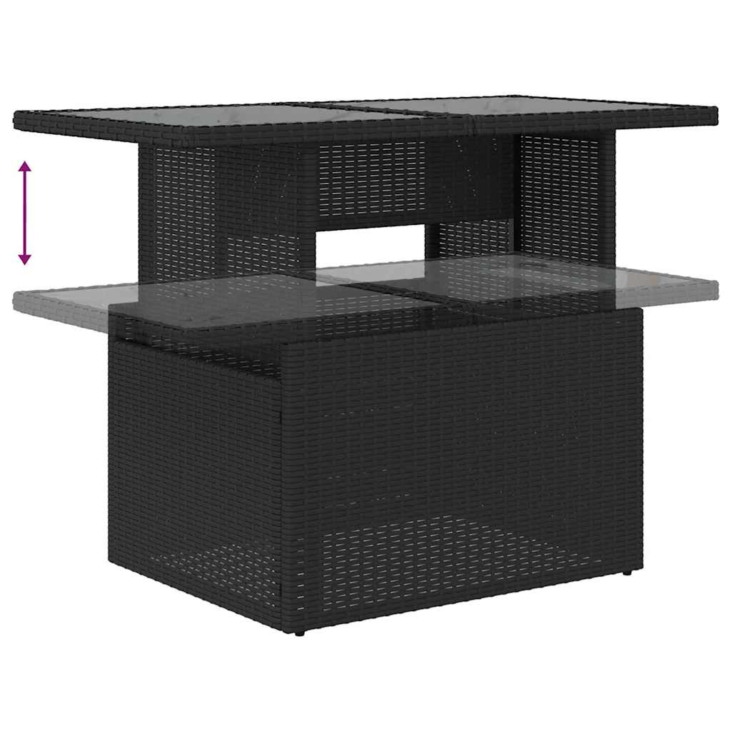 Tuin Sofa Set met kussen 7 pcs Zwart en crème