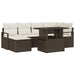 Tuin Sofa Set 7 st Bruin en Crème poly rattan