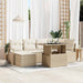 Tuin Sofa Set 7 st Beige en Crème poly rattan