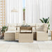 Tuin Sofa Set 7 st Beige en Crème poly rattan