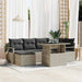 Tuin Sofa Set 7 st Lichtgrijs poly rattan