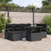 Tuin Sofa Set 7 st Zwart poly rattan