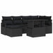 Tuin Sofa Set 7 st Zwart poly rattan