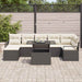 Tuin Sofa Set 8 st Zwart en Crème poly rattan