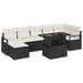 Tuin Sofa Set 8 st Zwart en Crème poly rattan
