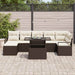 Tuin Sofa Set 8 st Bruin en Crème poly rattan