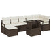 Tuin Sofa Set 8 st Bruin en Crème poly rattan