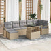 Tuin Sofa Set 8 st Beige en Licht Grijs poly rattan