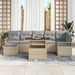 Tuin Sofa Set 8 st Beige en Licht Grijs poly rattan