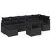 Tuin Sofa Set 8 st Zwart poly rattan