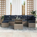 Tuin Sofa Set 8 st Grijs en Marineblauw poly rattan