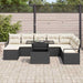 Tuin Sofa Set met kussen 9 pcs Zwart en crème