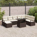 Tuin Sofa Set 9 st Bruin en Crème poly rattan