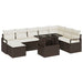 Tuin Sofa Set 9 st Bruin en Crème poly rattan