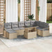 Tuin Sofa Set 9 st Beige en Licht Grijs poly rattan