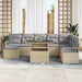 Tuin Sofa Set 9 st Beige en Licht Grijs poly rattan