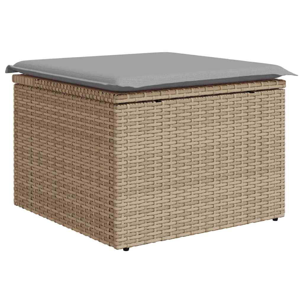 Tuin Sofa Set 9 st Beige en Licht Grijs poly rattan