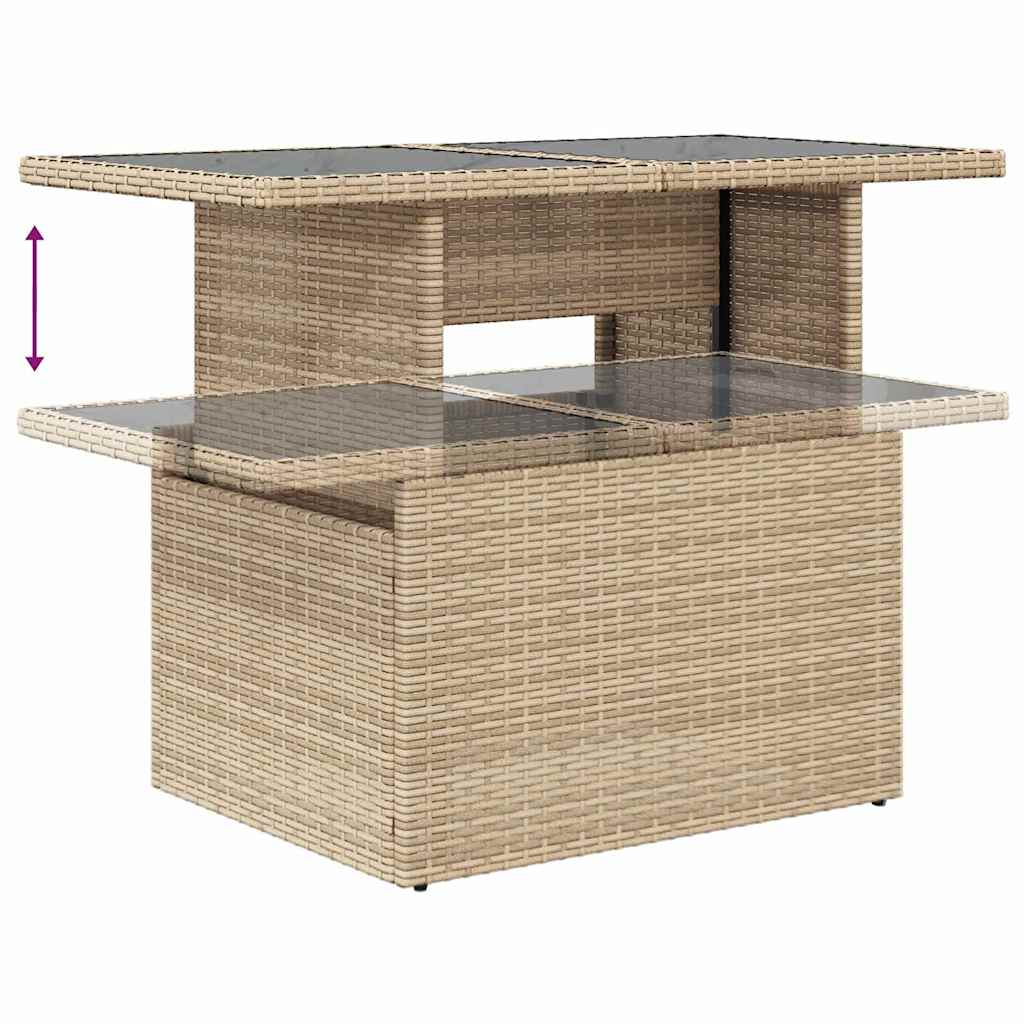 Tuin Sofa Set 9 st Beige en Licht Grijs poly rattan