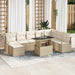 Tuin Sofa Set 9 st Beige en Crème poly rattan