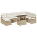 Tuin Sofa Set 9 st Beige en Crème poly rattan