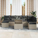 Tuin Sofa Set 9 st Lichtgrijs poly rattan