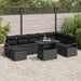 Tuin Sofa Set 9 st Zwart poly rattan