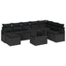 Tuin Sofa Set 9 st Zwart poly rattan