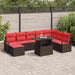 Tuin Sofa Set 9 st Bruin en Rood poly rattan