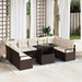 Tuin Sofa Set 10 st 9-Aantal zitplaatsen Bruin en Crème