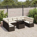 Tuin Sofa Set 10 st 9-Aantal zitplaatsen Bruin en Crème