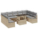 Tuin Sofa Set 10 st 9-Aantal zitplaatsen Beige en Licht Grijs