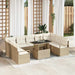 Tuin Sofa Set 10 st 9-Aantal zitplaatsen Beige en Crème