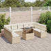 Tuin Sofa Set 10 st 9-Aantal zitplaatsen Beige en Crème