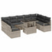 Tuin Sofa Set 10 st 9-Aantal zitplaatsen Lichtgrijs poly rattan