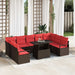 Tuin Sofa Set 10 st 9-Aantal zitplaatsen Bruin en Rood