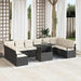 Tuin Sofa Set 11 st 10-Aantal zitplaatsen Zwart en Crème