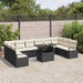Tuin Sofa Set 11 st 10-Aantal zitplaatsen Zwart en Crème
