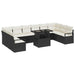 Tuin Sofa Set 11 st 10-Aantal zitplaatsen Zwart en Crème