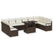 Tuin Sofa Set 11 st 10-Aantal zitplaatsen Bruin en Crème