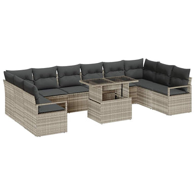 Tuin Sofa Set 11 st 10-Aantal zitplaatsen Lichtgrijs