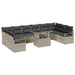 Tuin Sofa Set 11 st 10-Aantal zitplaatsen Lichtgrijs