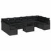 Tuin Sofa Set 11 st 10-Aantal zitplaatsen Zwart poly rattan