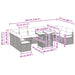 Tuin Sofa Set 11 st 10-Aantal zitplaatsen Zwart en Blauw
