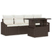 Tuin Sofa Set 5 st Bruin en Crème poly rattan