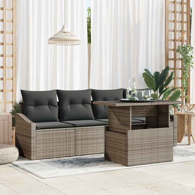 Tuin Sofa Set 5 st Grijs poly rattan
